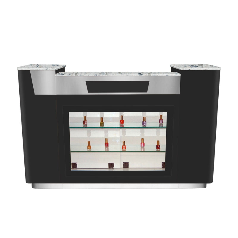 Mayakoba Sonoma Reception Desk with Glass Display - JAT-NRTBL-332-KIT