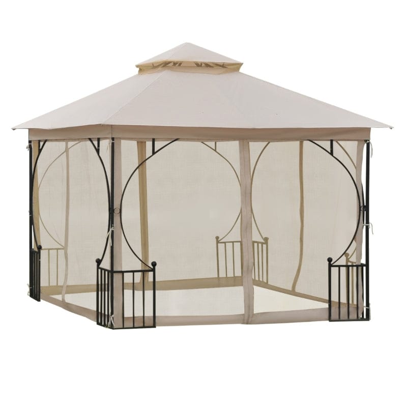 Outsunny 10' x 10' Steel Outdoor Garden Patio Gazebo Canopy - 84C-005