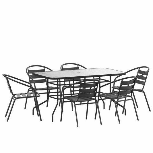 Flash Furniture Lila 7 Piece Patio Dining Set - TLH-089REC-017CBK6-GG