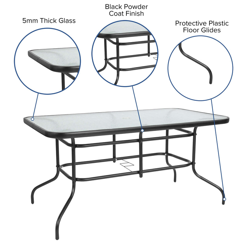 Flash Furniture Lila 7 Piece Patio Dining Set - TLH-089REC-017CBK6-GG