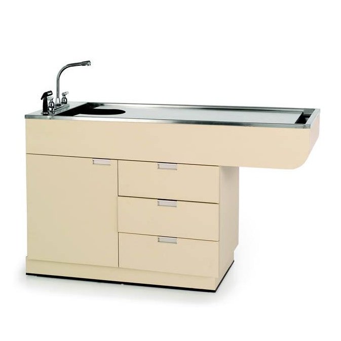 PETLIFT All Purpose Wet Table 48″ with Cabinet, Drawers and Knee Space - PL-TWC-750-48