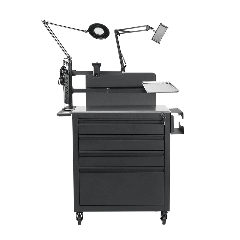 TatArtist Stainless Steel Tattoo Workstation - FF-DPI-TTCBN-4703-BLK