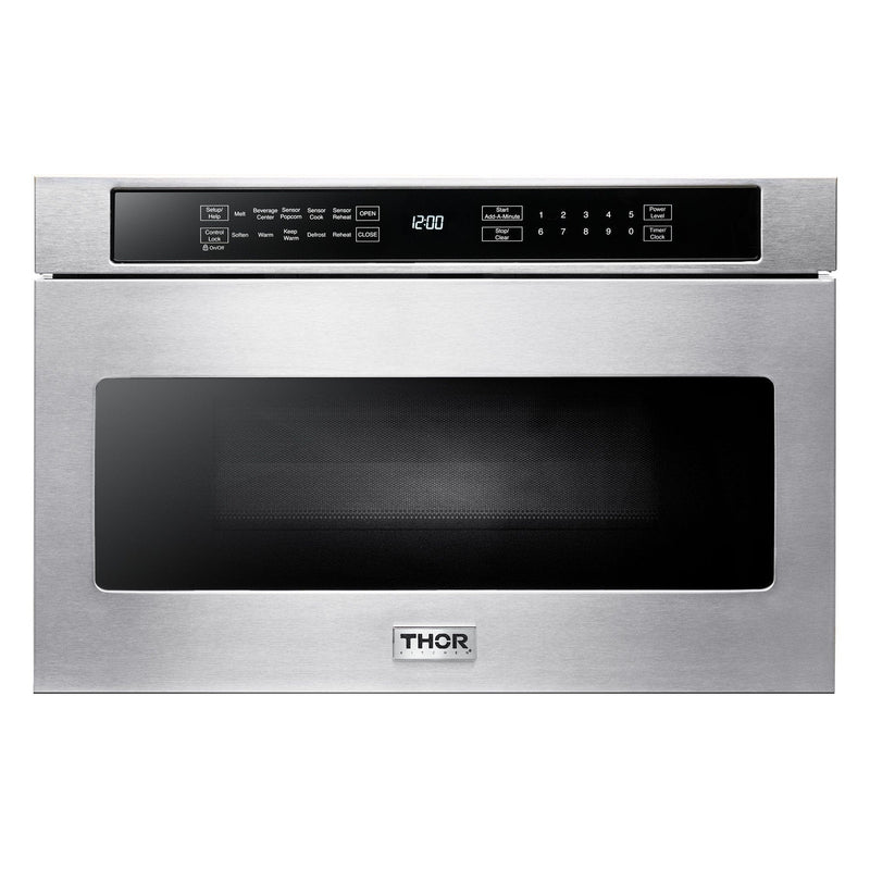 Thor Kitchen Appliance Package - 30 In. Gas Range, Range Hood, Microwave Drawer, AP-TRG3001-C-4