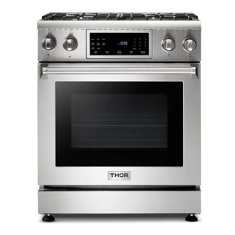 Thor Kitchen Appliance Package - 30 In. Gas Range, Range Hood, Microwave Drawer, Refrigerator, Dishwasher, AP-TRG3001-C-2