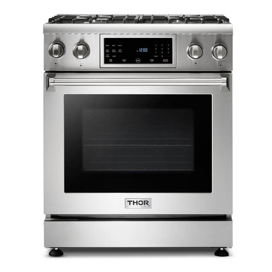 Thor Kitchen Appliance Package - 30 In. Natural Gas Range, Range Hood, Refrigerator, Dishwasher, AP-TRG3001-3