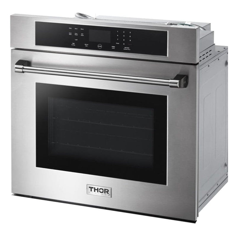 Thor Kitchen Appliance Package - 36 In. Gas Cooktop, Range Hood, Wall Oven, Microwave, AP-HRT3618U-3