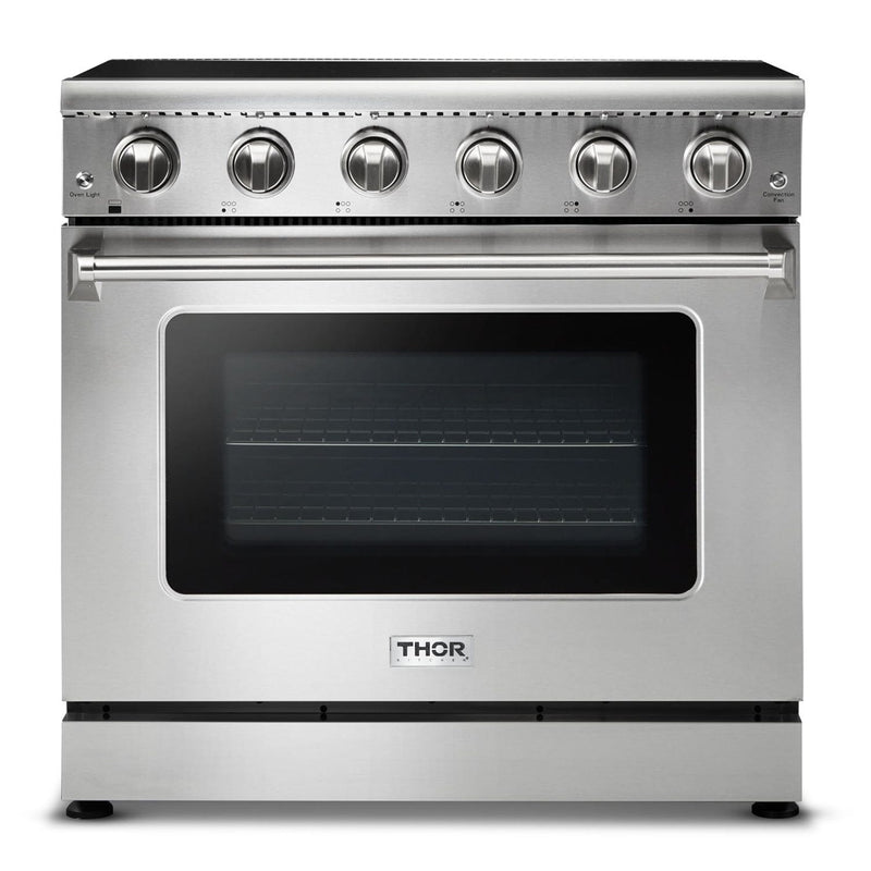 Thor Kitchen Appliance Package - 36 in. Electric Range, Refrigerator, Dishwasher, AP-HRE3601-2