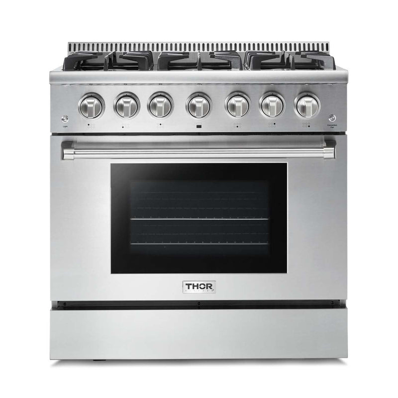 Thor Kitchen 36 in. Professional Natural Gas Range in Stainless Steel - HRG3618U