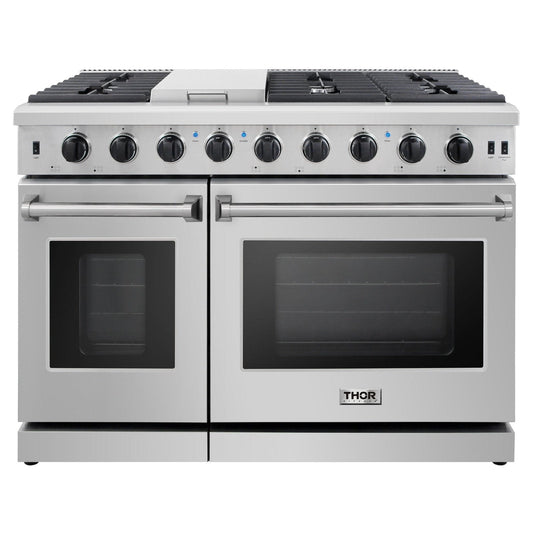 Thor Kitchen Appliance Package - 48 in. Gas Range, Range Hood, AP-LRG4807U