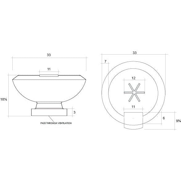 Prism Hardscapes Ibiza 31" Fire & Water Bowl with Free Cover - PH-441-FWBPNG