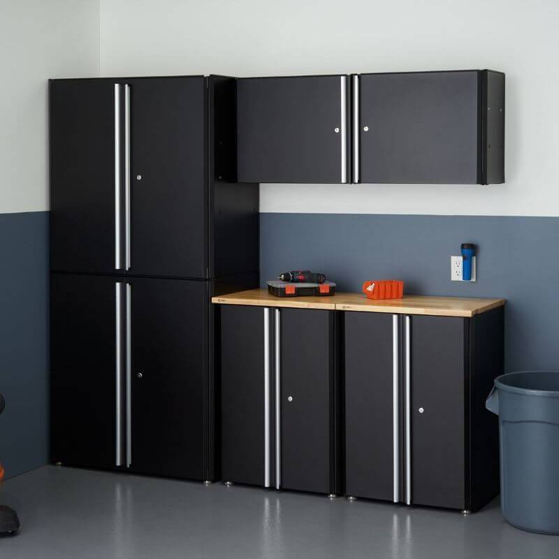 Trinity TLSPBK-0613 6-Piece Garage Cabinet Set | Black - TLSPBK-0613