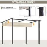 Outsunny 10' x 10' Retractable Pergola Canopy Patio Gazebo - 84C-287