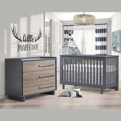 Tulip Urban Collection Convertible Crib and 3 Drawer Dresser XL 2-Piece Set