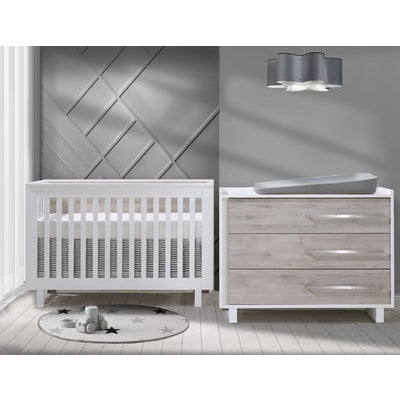 Tulip Urban Collection Convertible Crib and 3 Drawer Dresser XL 2-Piece Set