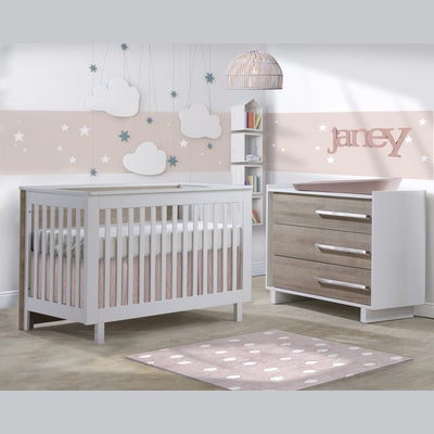 Tulip Urban Collection Convertible Crib and 3 Drawer Dresser XL 2-Piece Set