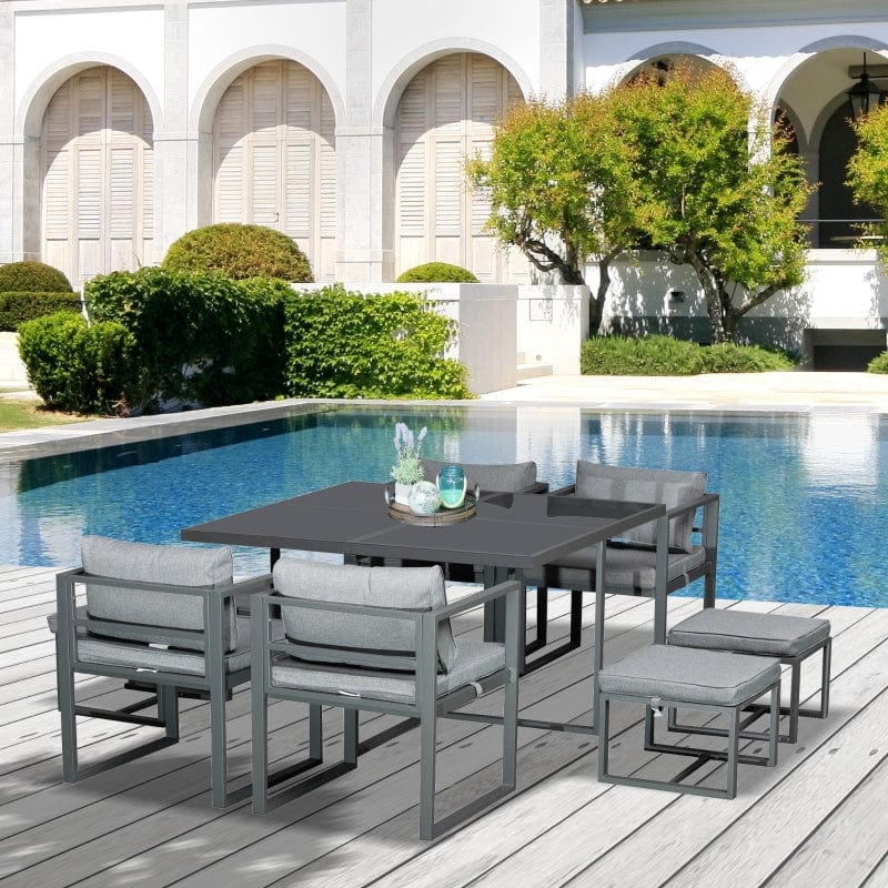 Outsunny 9 Piece Outdoor Patio Dining Set - 84B-479