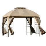 Outsunny 10' x 10' Outdoor Patio Gazebo Canopy with Double Tier Roof - 84C-192