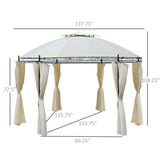 Outsunny 11.5' Steel Fabric Round Soft Top Outdoor Patio Dome Gazebo - 84C-088CW