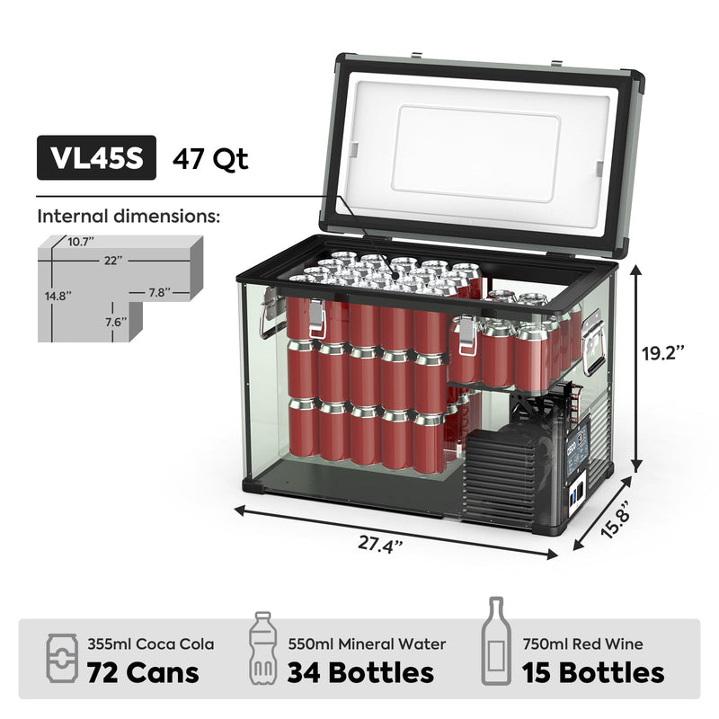 47.5QT VL45 Metal Refrigerator Single Zone Combo |ICECO