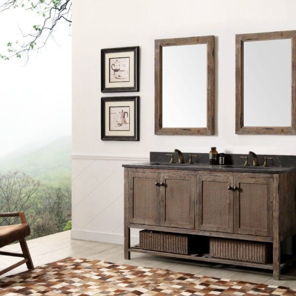 Legion Furniture 60 Inch Solid Wood Vanity in Brown with Moon Stone Top | WH5160-BR - Backyard Provider