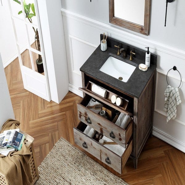 Legion Furniture WH8836 36 Inch Wood Vanity in Brown with Marble Top, No Faucet - Backyard Provider