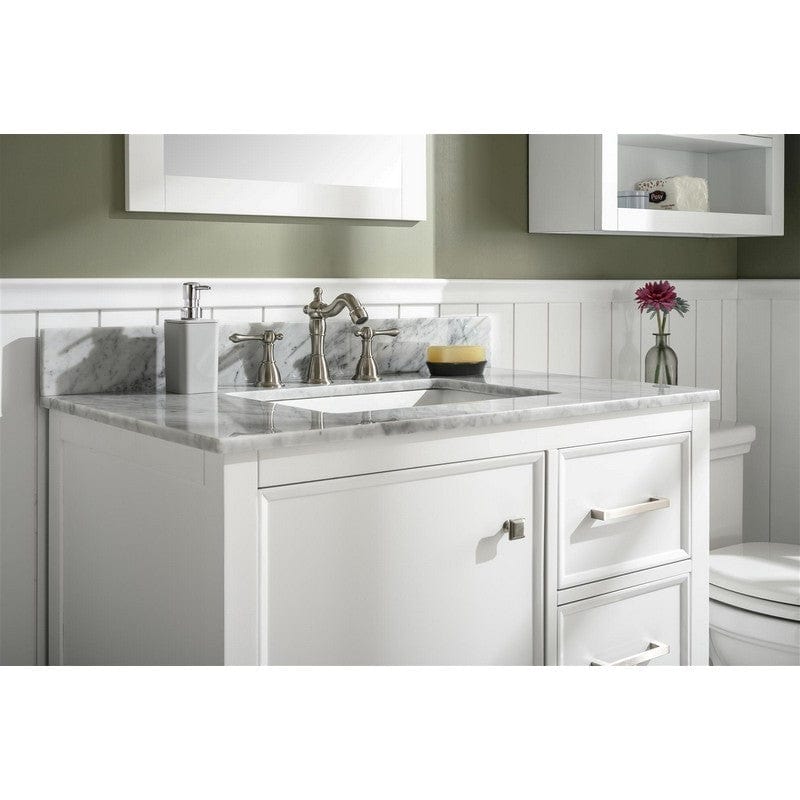 Legion Furniture WLF2136-W 36 Inch White Finish Sink Vanity Cabinet with Carrara White Top - Backyard Provider