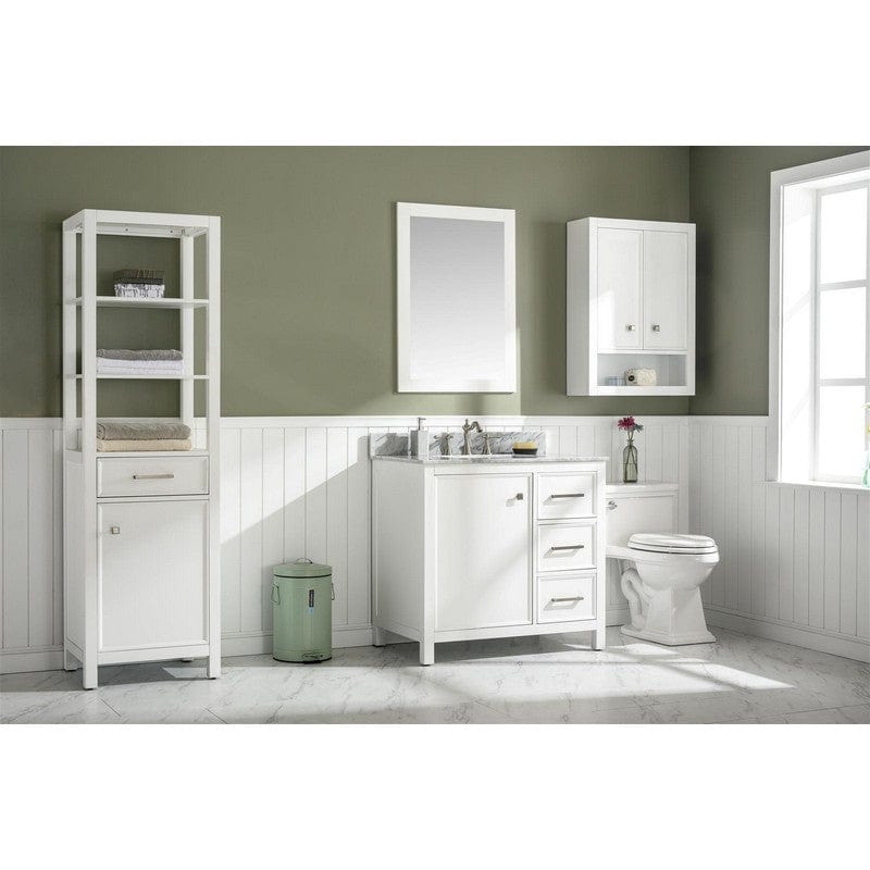 Legion Furniture WLF2136-W 36 Inch White Finish Sink Vanity Cabinet with Carrara White Top - Backyard Provider