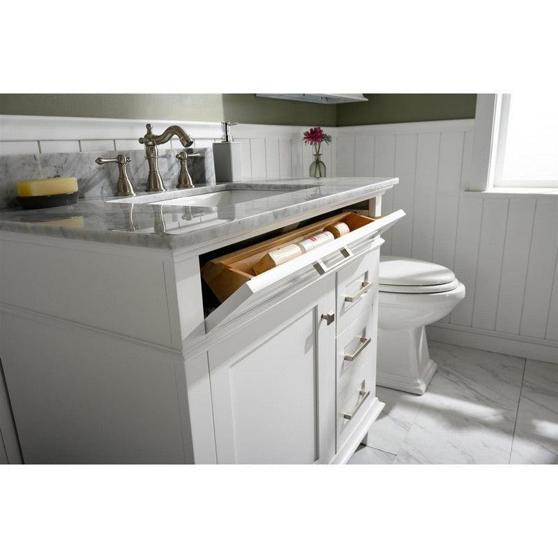 Legion Furniture WLF2236-W 36 Inch White Finish Sink Vanity Cabinet with Carrara White Top - Backyard Provider