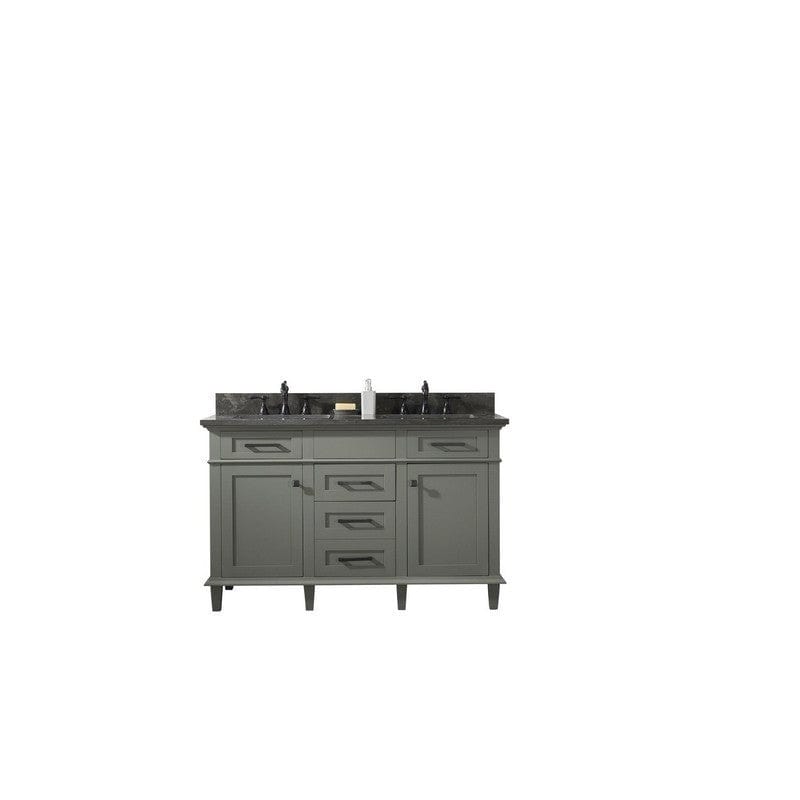 Legion Furniture WLF2254-PG 54 Inch Pewter Green Finish Double Sink Vanity Cabinet with Blue Lime Stone Top - Backyard Provider