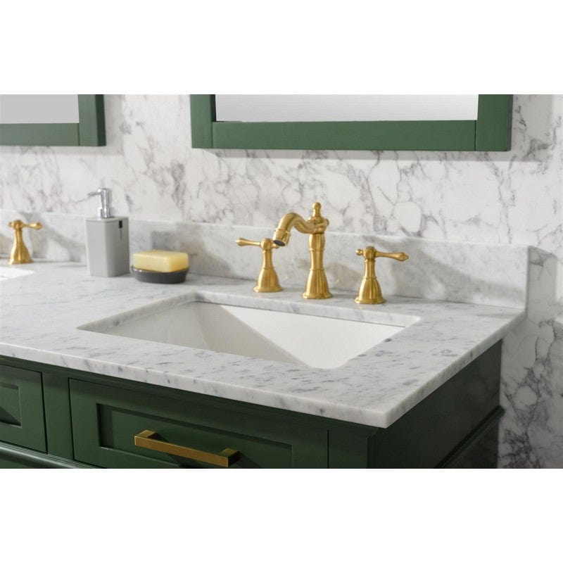 Legion Furniture WLF2260D-VG 60 Inch Vogue Green Finish Double Sink Vanity Cabinet with Carrara White Top - Backyard Provider