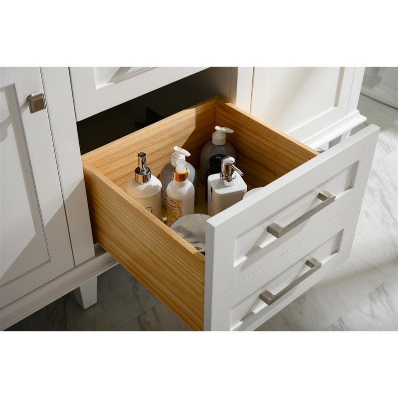 Legion Furniture WLF2260D-W 60 Inch White Finish Double Sink Vanity Cabinet with Carrara White Top - Backyard Provider