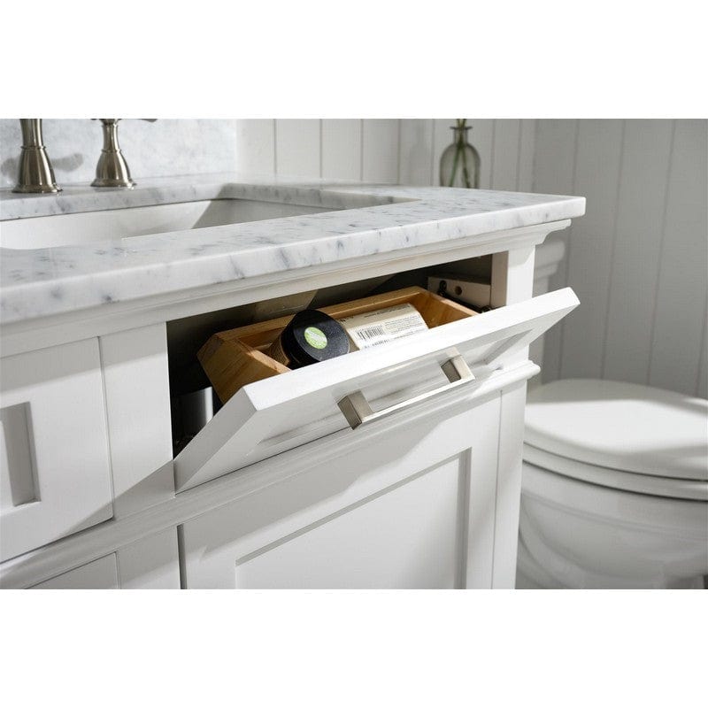 Legion Furniture WLF2260D-W 60 Inch White Finish Double Sink Vanity Cabinet with Carrara White Top - Backyard Provider