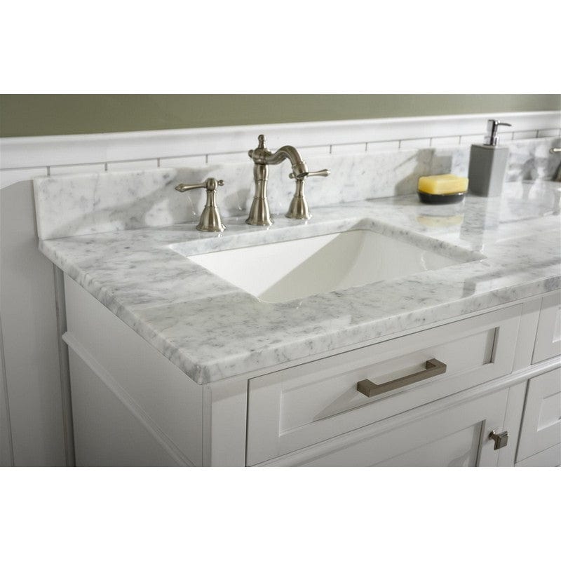 Legion Furniture WLF2272-W 72 Inch White Double Single Sink Vanity Cabinet with Carrara White Top - Backyard Provider