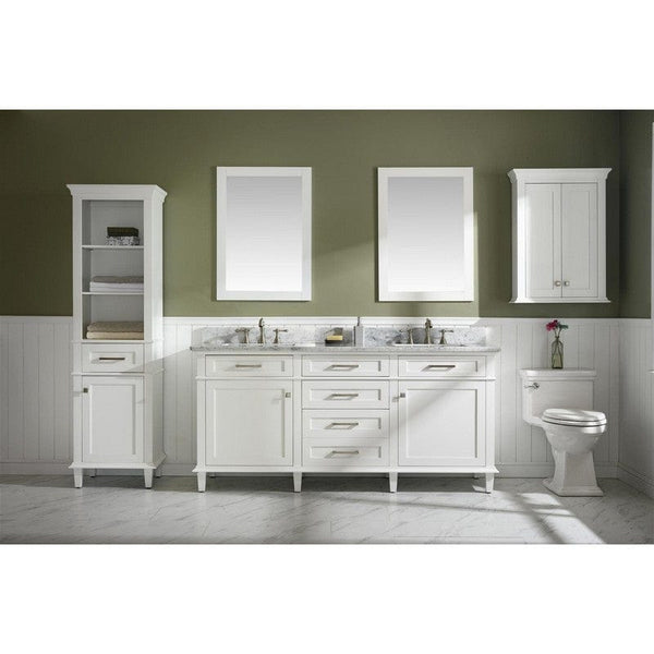 Legion Furniture WLF2272-W 72 Inch White Double Single Sink Vanity Cabinet with Carrara White Top - Backyard Provider