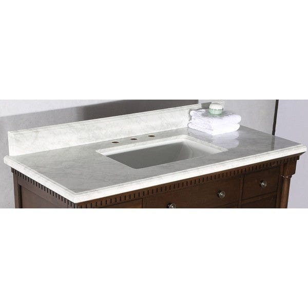 Legion Furniture WLF6036-36" 37 Inch Antique Coffee Vanity with Carrara White Top and Matching Backsplash, No Faucet - Backyard Provider