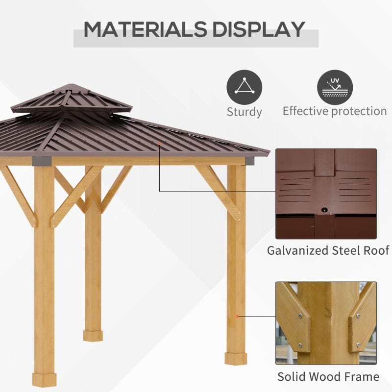 Outsunny 10' x 10' Hardtop Gazebo Patio Canopy Shelter - 84C-253