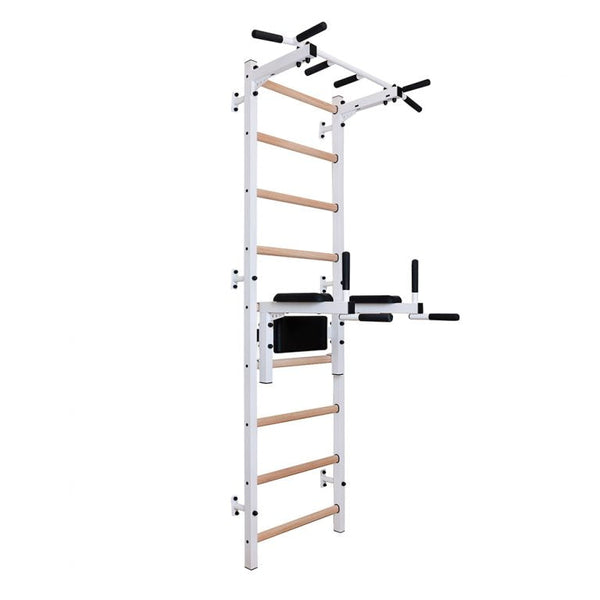 BenchK Swedish Ladder w/ Dip Bar - White