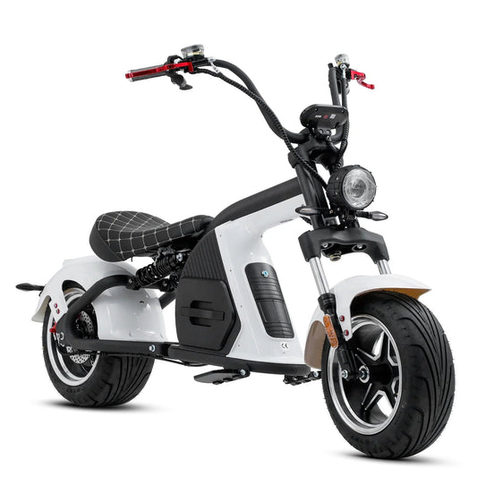 SoverSky M8 60V 2000W Fat Tire Electric Chopper Scooter - SOV-M8-2000W-WHITE