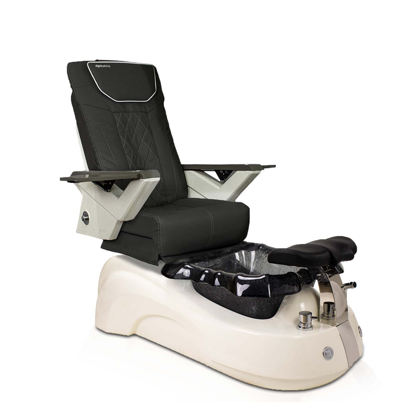 Mayakoba Lotus II Shiatsulogic FX Pedicure Chair - AYC-SPA-LOTUS-2-FX9653-839WHTBLK-53BLK