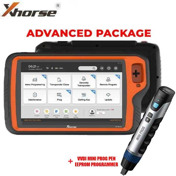 Xhorse - VVDI Key Tool PLUS Tablet All In One Key Tool - ADVANCED PACKAGE and Mini PROG Pen EEPROM Programmer Bundle - XHS-KT-PROG