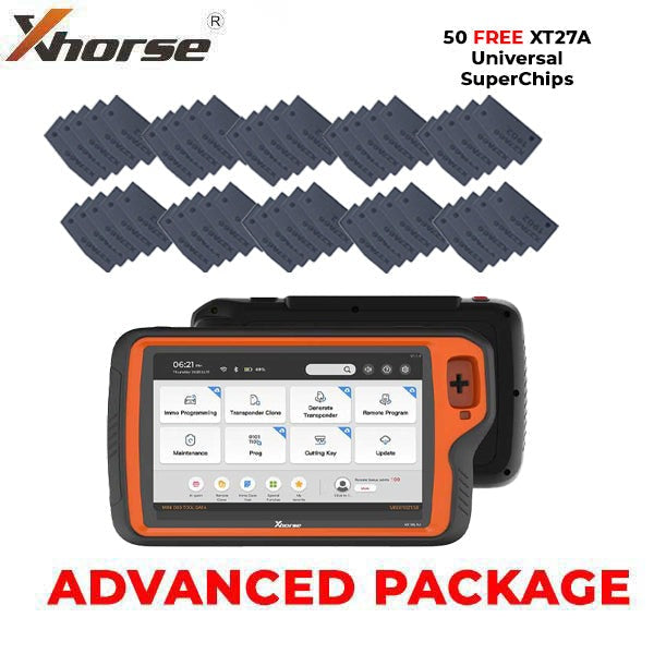 Xhorse - VVDI Key Tool PLUS Tablet - All In One Key Tool - ADVANCED PACKAGE + 50 FREE XT27A Universal Transponder Chips - XHS-KT-XT27A