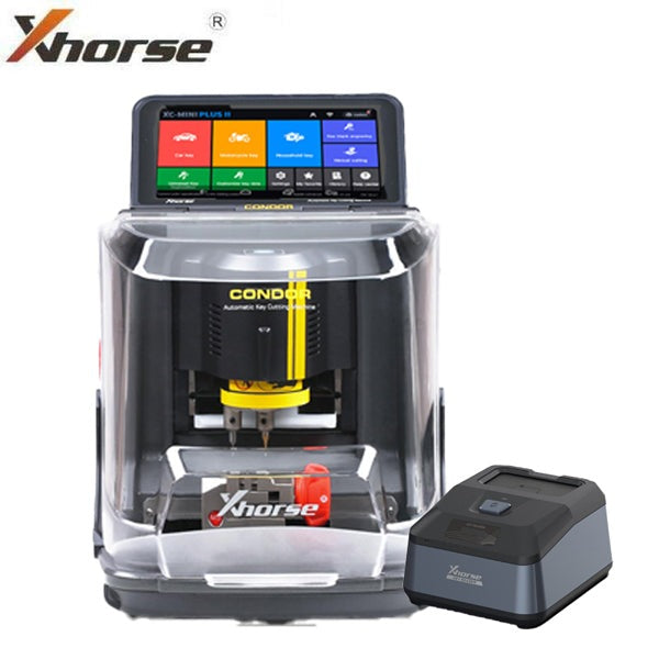 Xhorse - Complete Key Cutting Bundle - Condor XC-Mini Plus II 2nd Generation - Key Reader and Blade Skimmer - XHS-XCMIN-XDKR00GL