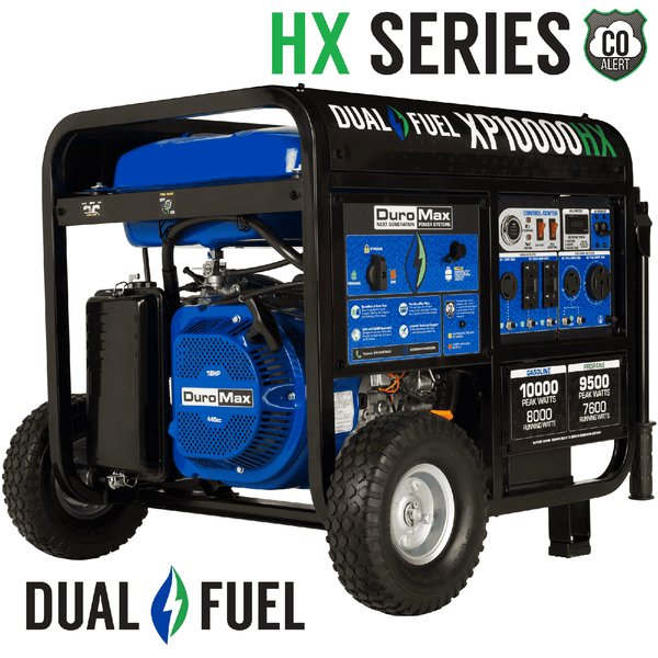 DuroMax 10,000 Watt Portable Dual Fuel Gas Propane CO Alert Generator - XP10000HX