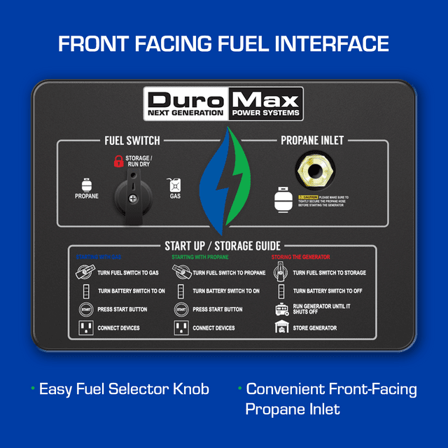 DuroMax 13,000 Watt Portable Dual Fuel Gas Propane Generator - XP13000EH