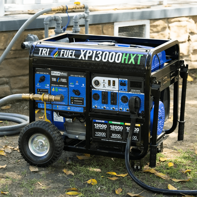 DuroMax 13,000 Watt Electric Start Tri-Fuel Portable Generator w/ CO Alert - XP13000HXT