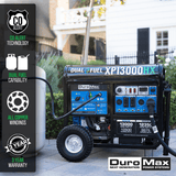 DuroMax 13,000 Watt Portable Dual Fuel Gas Propane CO Alert Generator - XP13000HX