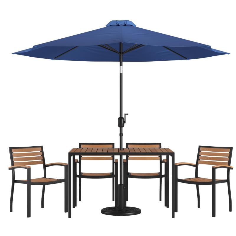 Flash Furniture Lark 7 Piece Outdoor Patio Dining Table Set - XU-DG-304860064-UB19B