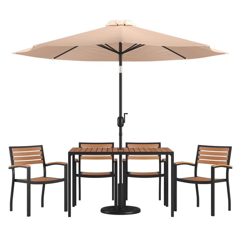 Flash Furniture Lark 7 Piece Outdoor Patio Dining Table Set - XU-DG-304860064-UB19B