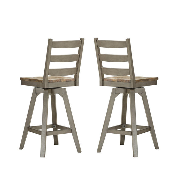 ECI Furniture Pine Crest Sheffield Ladder Back Swivel Bar Stool Set of 2 - 1014-79-BS2