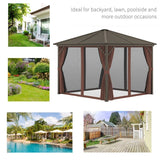 Outsunny 10x10 Hardtop Gazebo with Aluminum Frame - 84C-094V01BN